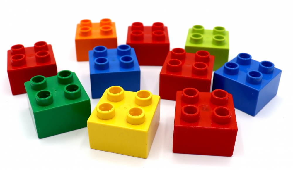 Bild 1 von Lego Duplo 4'er Bausteine 2x2 Noppen - 10 Stück bunt gemischt
