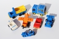 Bild 1 von Fahrzeugset mit Hubschrauber, Rennwagen, Laster, Motorrad  / (Variante) gebraucht gut- ohne OVP & Bauanleitung